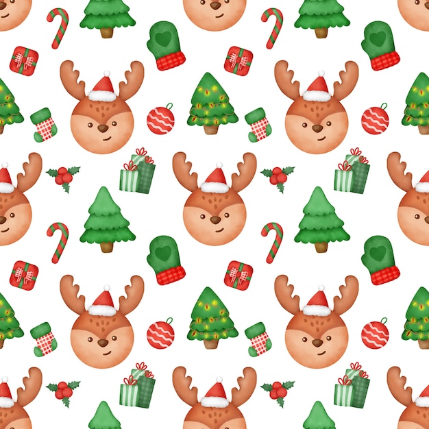 Modelli senza cuciture di Natale dell'acquerello.