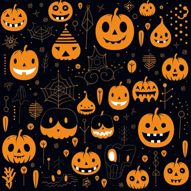 Modelli senza cuciture minimalisti del modello della zucca di Halloween