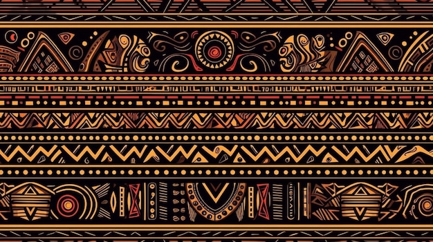 Modelli tribali africani texture di sfondo design stampa arte tradizionale IA generativa