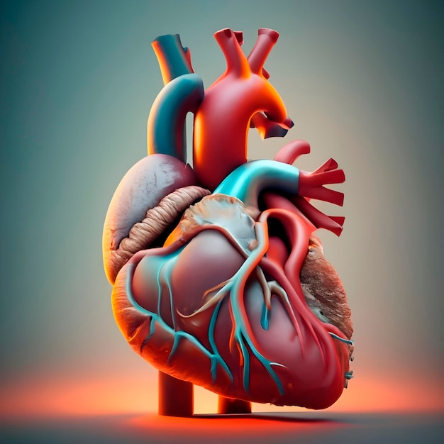 Modello 3D del cuore umano generato dall'AI