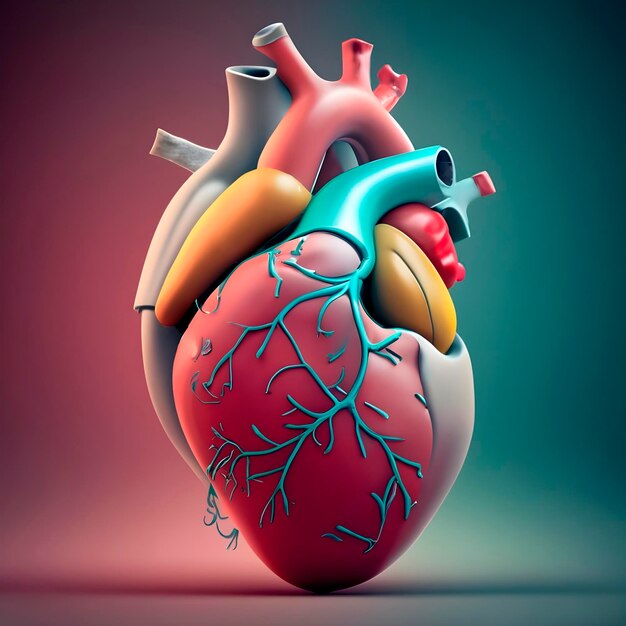 Modello 3D del cuore umano generato dall'AI