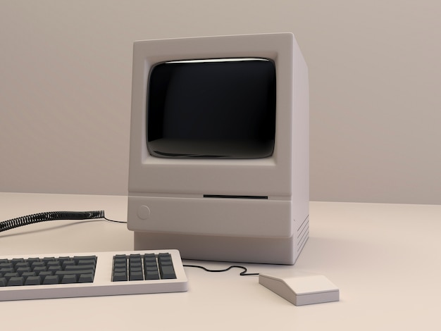 Modello 3D di un computer retro