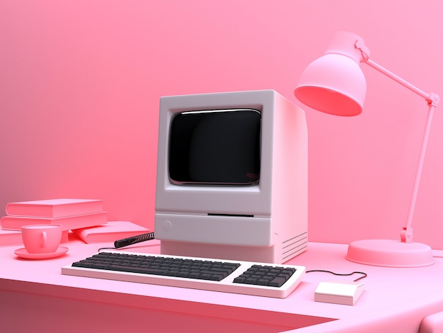 Modello 3D di un computer retro