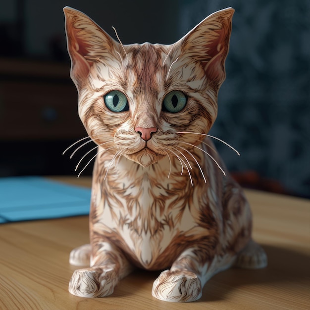 Modello 3d di un gatto rosso