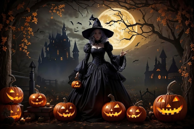 Modello a tema Halloween con disegni spettrali