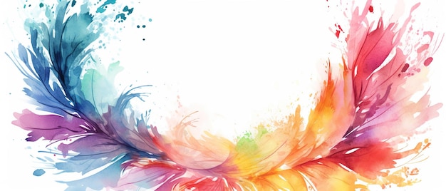 Modello acquerello splash multicolore per disegni su sfondo bianco Ai generato