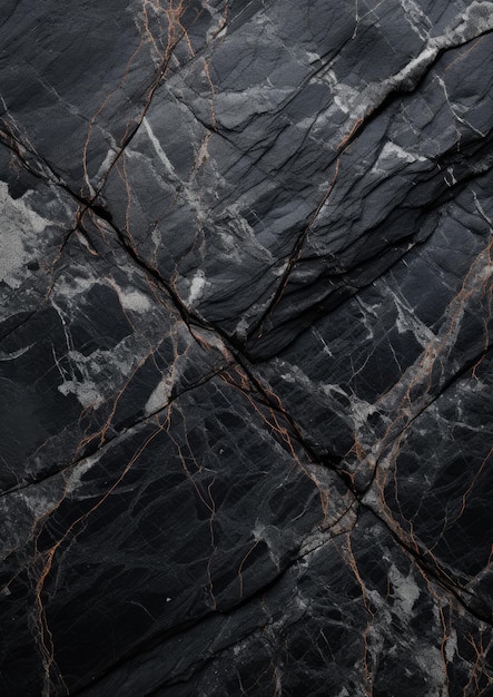 Modello astratto di granito su pietra nera bagnata, carbone realistico, energia verde naturale, Ai generativa