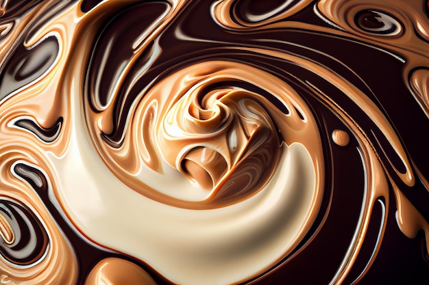 Modello astratto di struttura liquida della crema del caffè del cioccolato