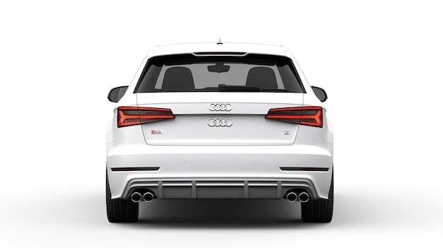 Modello Audi S a vista posteriore bianco semplice
