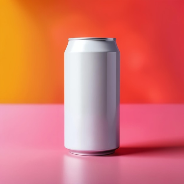 Modello bianco di lattina di birra su sfondo isolato