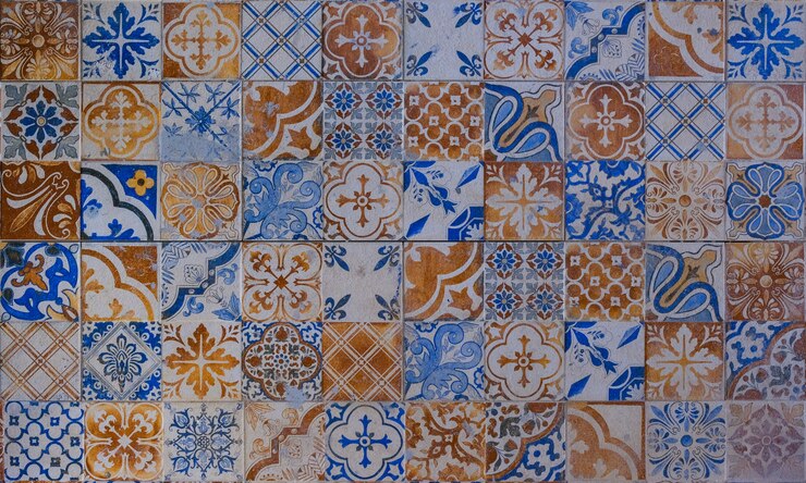 Modello ceramico del fondo della tessera della Tailandia tradizionale a quadretti