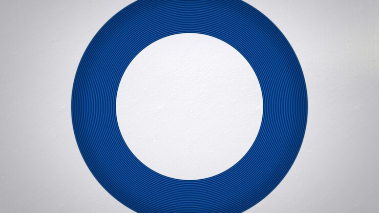 Foto modello cerchio blu, sfondo astratto. stile geometrico dinamico elegante e lussuoso per affari, illustrazione 3d