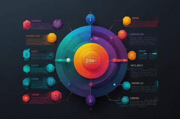 Modello colorato di passaggi infografici