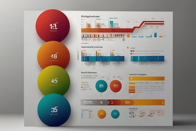 Modello colorato di passaggi infografici