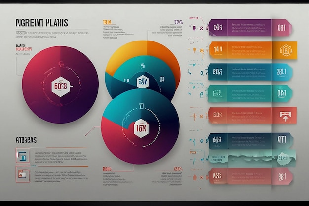 Modello colorato di passaggi infografici