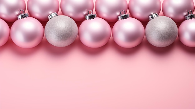 Modello creativo di decorazione di gioielli di Natale con sfondo rosa Concetto minimo piatto