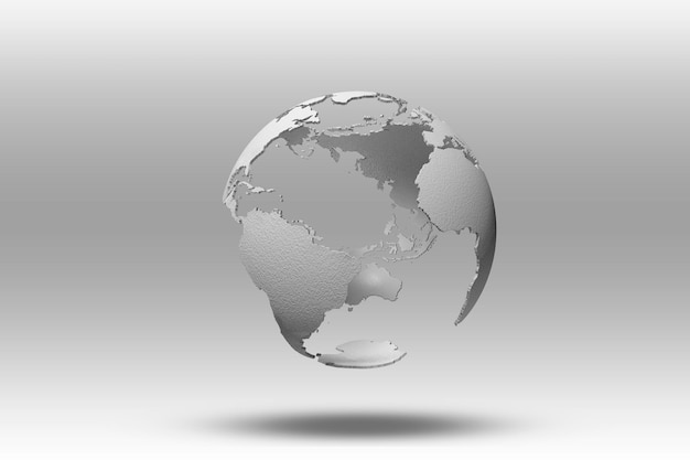 Modello del globo su sfondo chiaro. illustrazione 3D.