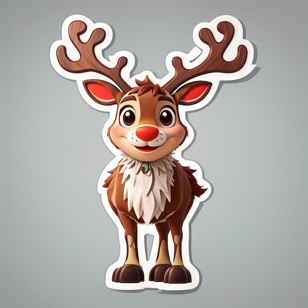 Modello di adesivo Crafting Christmas Magic 3D gratuito con Rudolph renne Generative AI
