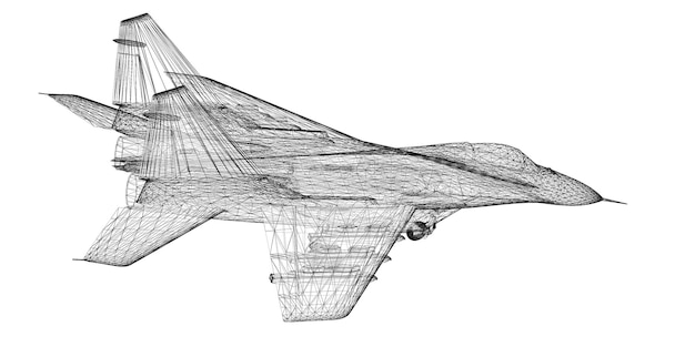 Modello di aereo da combattimento, struttura del corpo, modello di filo