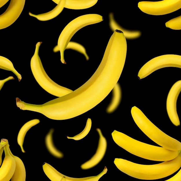 Modello di banana senza soluzione di continuità su uno sfondo bianco isolato banane naturali