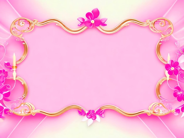 Modello di banner a cornice a ricciolo rosa vuoto HD immagine gratuita scaricata