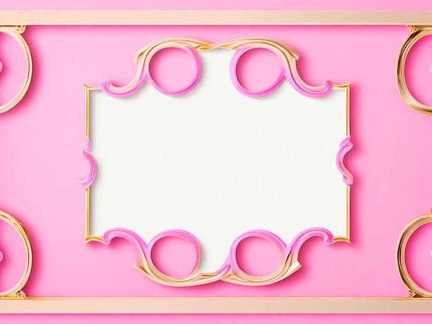 Modello di banner a cornice a ricciolo rosa vuoto HD immagine gratuita scaricata