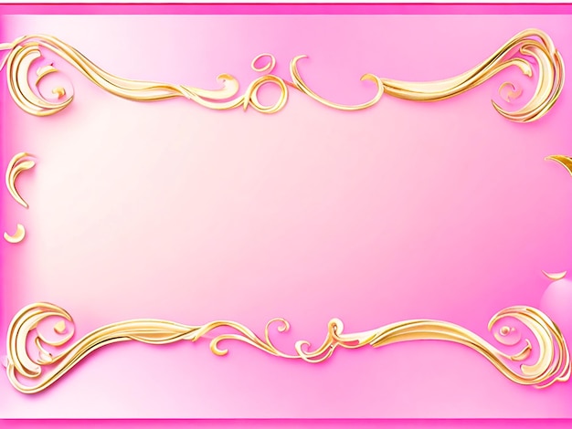 Modello di banner a cornice a ricciolo rosa vuoto HD immagine gratuita scaricata