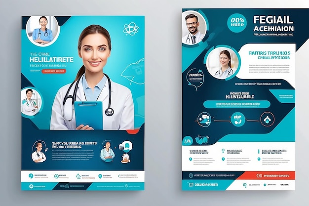 Modello di banner per i social media per la sanità medica Modello di flyer quadrato