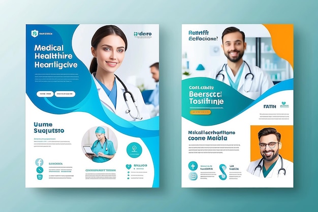 Modello di banner per i social media per la sanità medica Modello di flyer quadrato