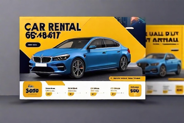 Modello di banner per la promozione del noleggio di auto sui social media