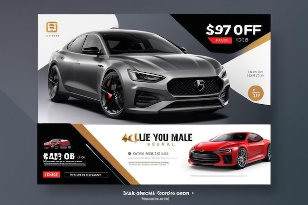 Modello di banner pubblicitario per la vendita di auto di lusso sui social media