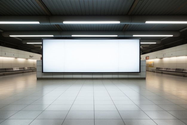 Modello di banner pubblicitario vuoto fuori dal centro commerciale generativo ai