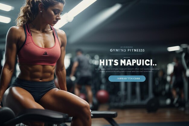 Modello di banner web per palestre e fitness