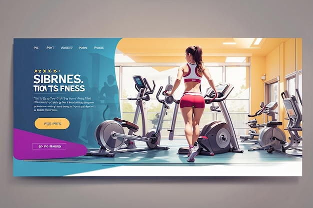 Modello di banner web per palestre e fitness