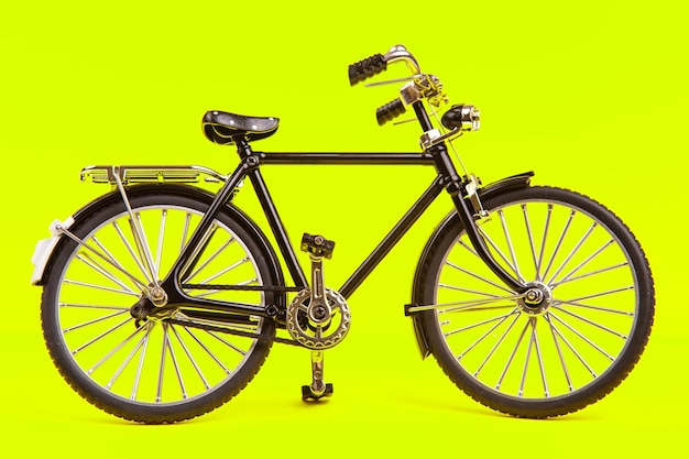Modello di bici da strada su sfondo giallo trasporto per i viaggi