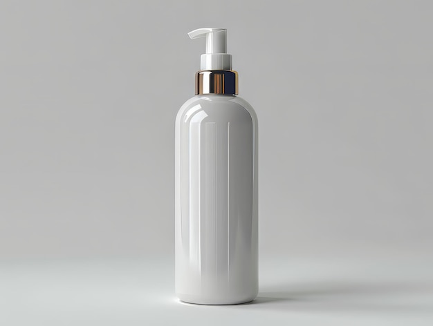 modello di bottiglia cosmetica bianca in bianco sullo sfondo bianco