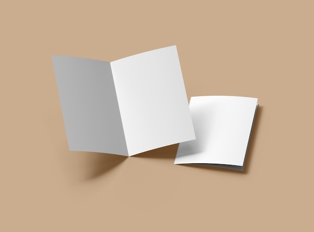 Modello di brochure personalizzabile Half Fold 8x11 per presentare il tuo design in 3D