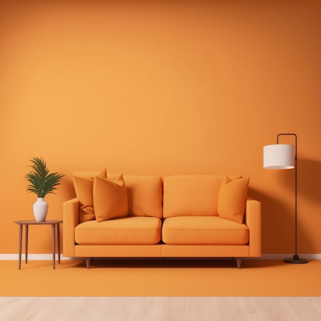 modello di camera semplice arancione