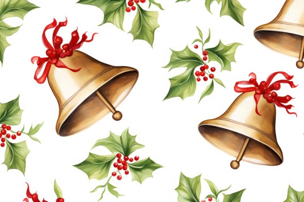 Modello di campana di Natale per sfondo bianco di carta digitale