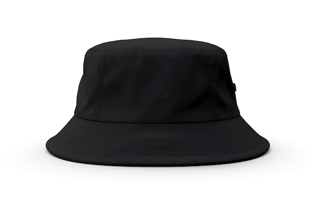 modello di cappello a secchio nero su sfondo bianco