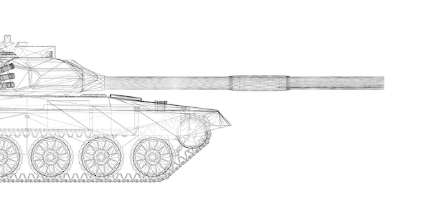 Modello di carro armato militare, struttura del corpo, modello di filo