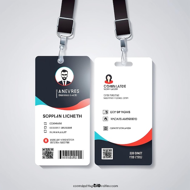 Modello di carta d'identità aziendale vettoriale con elementi minimalisti