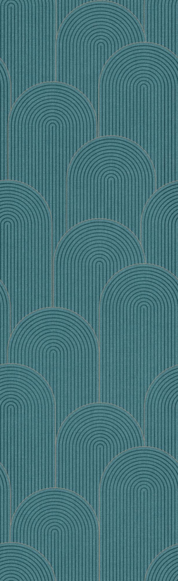 Foto modello di carta da parati geometrica teal