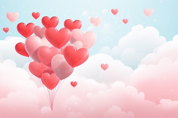 modello di carta di San Valentino con palloncini