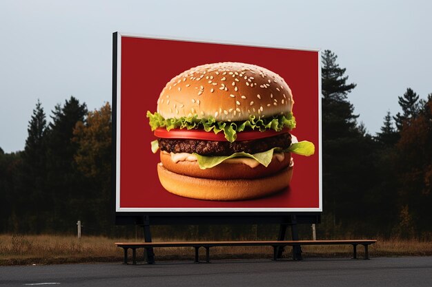 Modello di cartellone pubblicitario per hamburger