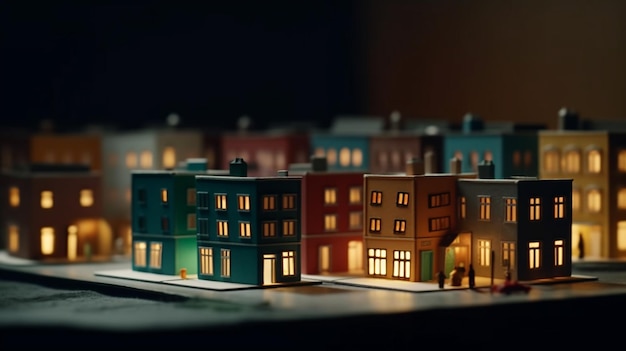 Modello di casa in miniatura o edificio Generativo Ai