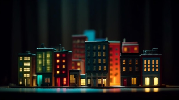 Modello di casa in miniatura o edificio Generativo Ai