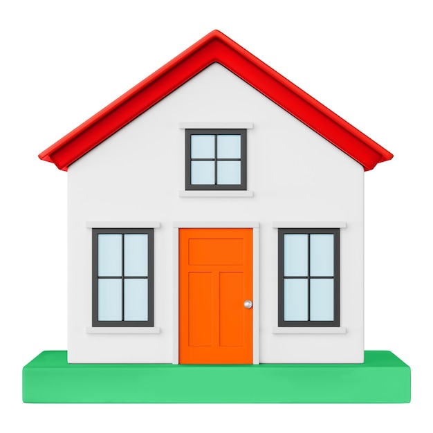 Modello di casa semplice png illustrazione 3D sfondo trasparente
