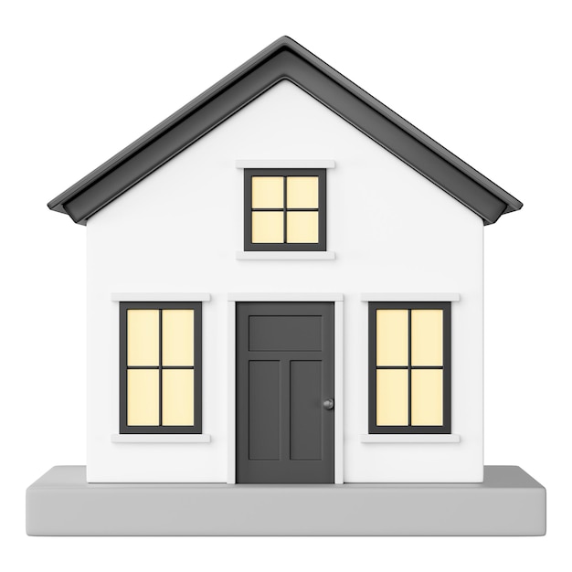 Modello di casa semplice png illustrazione 3D sfondo trasparente