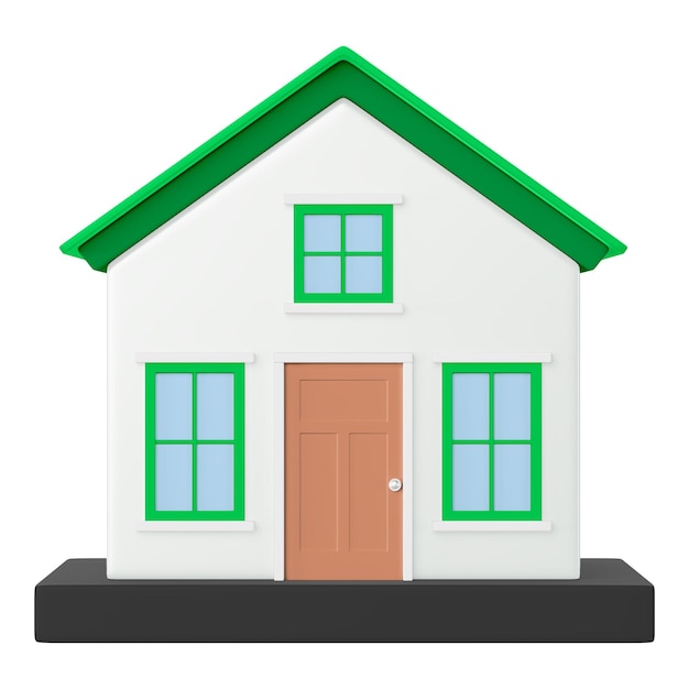 Modello di casa semplice png illustrazione 3D sfondo trasparente